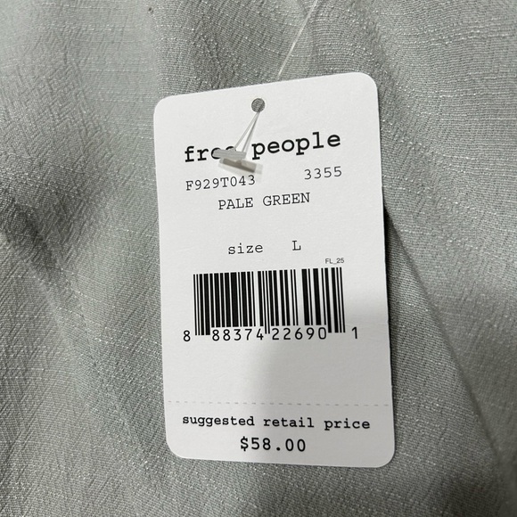 Free People light green women’s top.  Size Large.  New with tag. - Picture 3 of 11